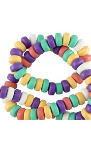 Polymer beads rondelle 7mm - Multicolour vintage